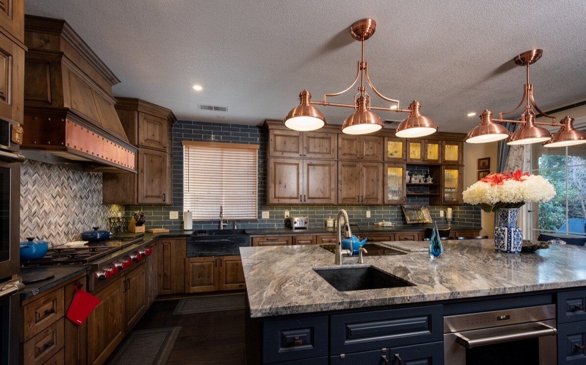 WWood and copper style in Fresno, CA kitchen remodel